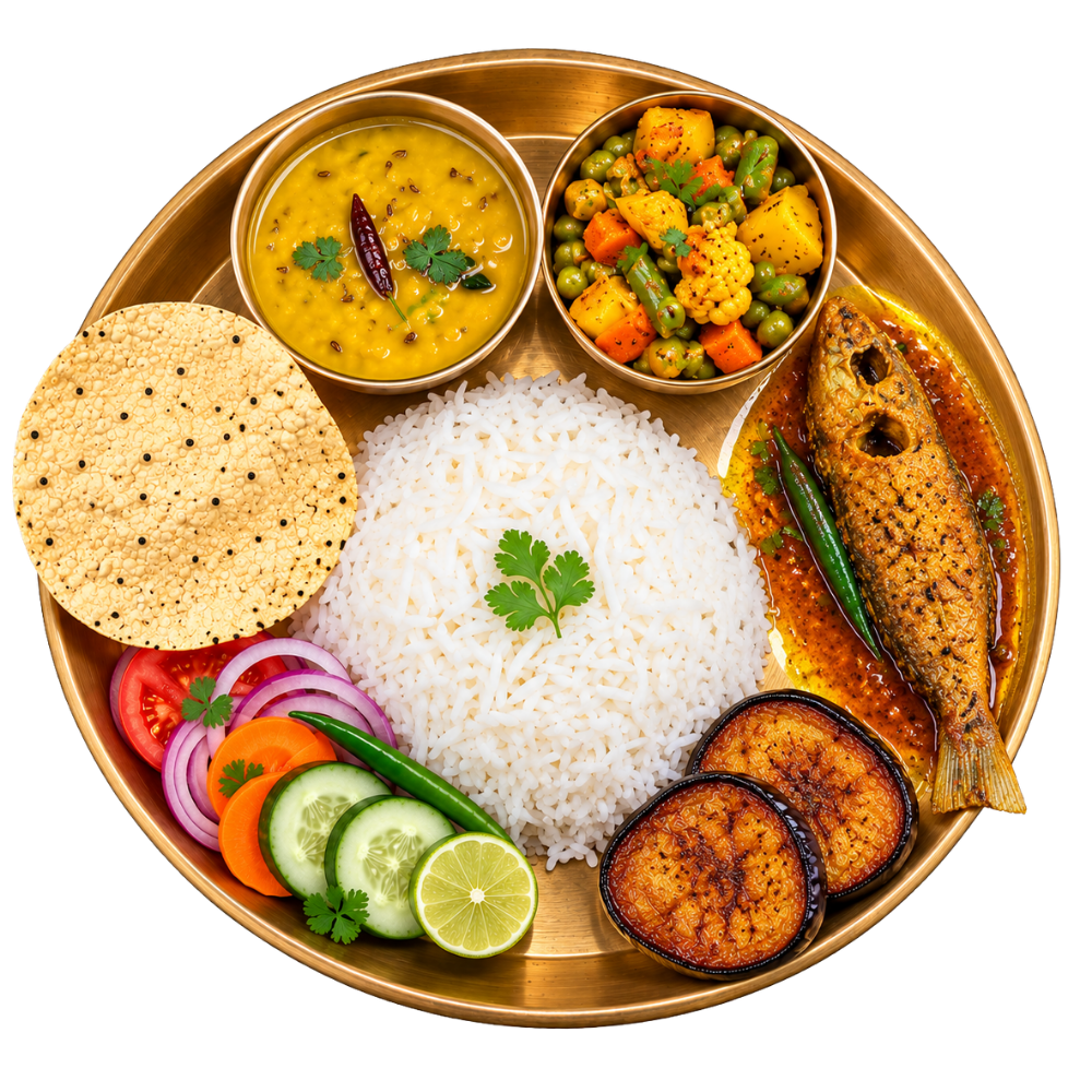 bata fish Bata Macher Bengali Thali - Image 1